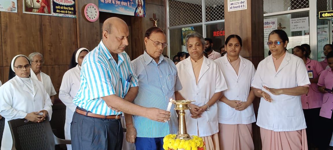 Innaguration of free Cervical Cancer Screening camp at Krist Raja Hospital by Dr.Subash Chandra Sharma, the Civil surgeon of Godda district.
